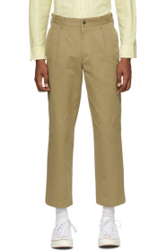 Noah NYC - Pantalon chinos kaki Single-Pleat