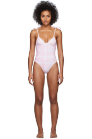 Solid & Striped - Pink & White Tie-Dye 'The Olympia' One-Piece Swimsuit