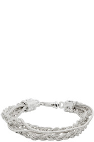 Emanuele Bicocchi - White Double Chain & Braided Bracelet