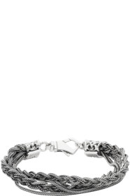 Emanuele Bicocchi - Silver Double Chain & Braided Bracelet