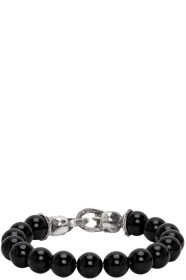 Emanuele Bicocchi - Black Beaded Skull Bracelet