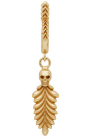 Emanuele Bicocchi - Gold Single Skull & Feather Hoop Earring