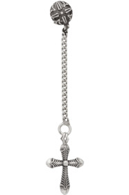 Emanuele Bicocchi - Silver Single Cross Drop Earring