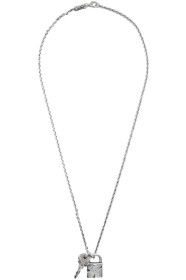 Emanuele Bicocchi - SSENSE Exclusive Silver Padlock & Key Necklace