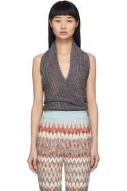 Missoni - Silver Glitter Wrap Halter Top