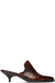 Sies Marjan - Brown Croc Kaya Mules