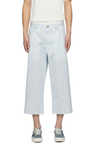 Sies Marjan - Pantalon rayé bleu et blanc Xavier