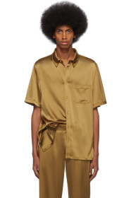 Sies Marjan - Tan Crinkled Satin Rooney Shirt