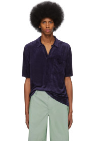 Sies Marjan - Navy Velour Timothee Polo