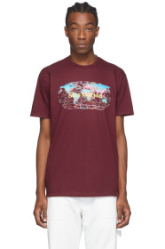 Sies Marjan - Burgundy Rem Koolhaas Edition Logo Colorworld T-Shirt