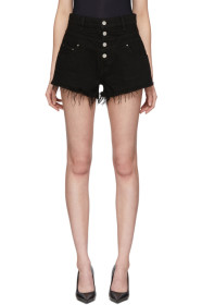 Amiri - Black Denim High-Waisted Shorts