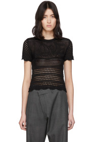 Amiri - Black 'Love' Crochet T-Shirt