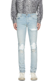 Amiri - Blue Animal Print MX1 Jeans