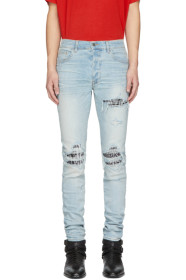 Amiri - Blue Animal Print MX1 Jeans