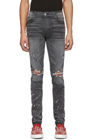 Amiri - Grey Bleach Splatter Jeans
