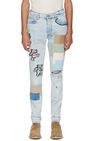 Amiri - Blue Grateful Dead Thrasher Jeans