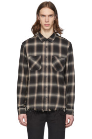 Amiri - 驼色 & 黑色 Shadow Plaid 衬衫