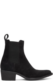 Amiri - Bottes chelsea en suède noires Pointy Toe