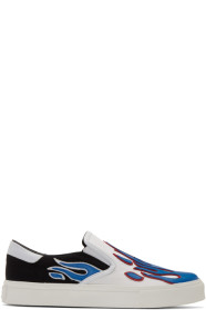 Amiri - Baskets à enfiler blanches et bleues Flame