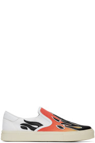 Amiri - Baskets à enfiler blanches et rouges Flame