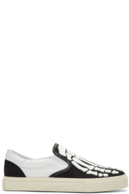 Amiri - Baskets à enfiler noires et blanches Skeleton Toe