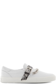 Amiri - Baskets à enfiler blanches Bandana Chain