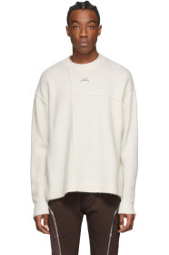 A-COLD-WALL* - Pull molletonné à panneaux blanc cassé Seam