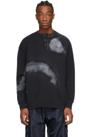 A-Cold-Wall* - Black Over Spray Buttoned Sweatshirt