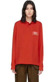 Martine Rose - Red Jacquard Polo