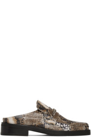 Martine Rose - Brown Snake Slip-On Loafers