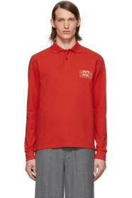 Martine Rose - Polo rouge Jacquard