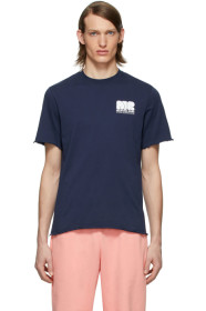 Martine Rose - T-shirt à ourlet ondulé bleu marine