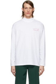 Martine Rose - T-shirt à manches longues et col cheminée blanc