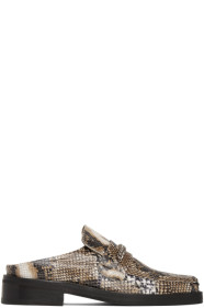 Martine Rose - Brown Snake Slip-On Loafers