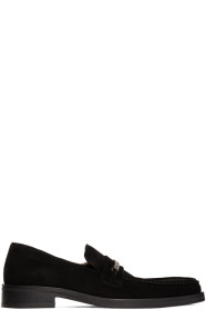 Martine Rose - Black Suede Square Toe Loafers