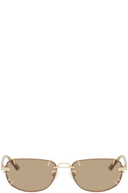 Y/Project - Gold & Tortoiseshell Linda Farrow Edition Trinity Sunglasses
