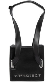 Y/Project - Black Leather & PVC Mini Accordion Bag