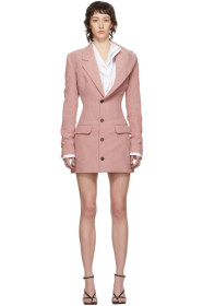 Y/Project - Pink Asymmetric Lapel Blazer Dress