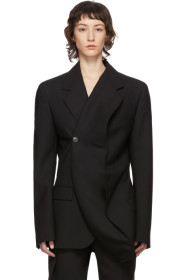 Y/Project - Black Twisted Lapel Blazer