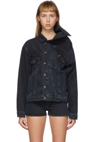 Y/Project - Black Denim Asymmetric Collar Jacket