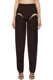 Y/Project - Burgundy Cut-Out Trousers