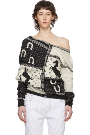 Y/Project - Navy & White Horse Print Cardigan