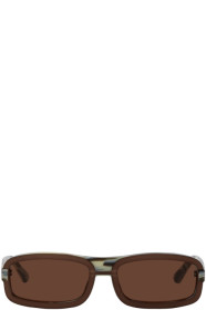 Y/Project - Brown Linda Farrow Edition Rectangular Sunglasses
