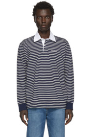 Saturdays NYC - Grey & Navy Sanders Striped Polo