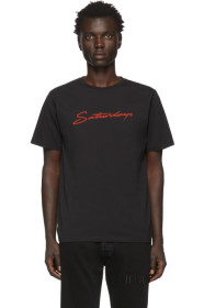 Saturdays NYC - Black Neon Script T-Shirt
