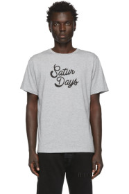 Saturdays NYC - Grey Round Script T-Shirt