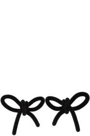 Shushu/Tong - SSENSE Exclusive Black YVMIN Edition Velvet Bow Earrings