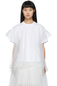 Shushu/Tong - SSENSE Exclusive White Tulle Overlay T-Shirt