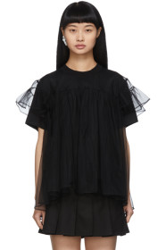 Shushu/Tong - SSENSE Exclusive Black Tulle Overlay T-Shirt