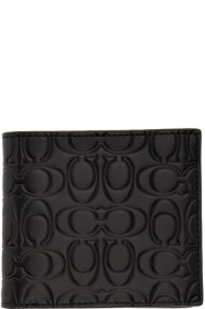 Coach 1941 - Black Embossed Signature Double Bilfold Wallet